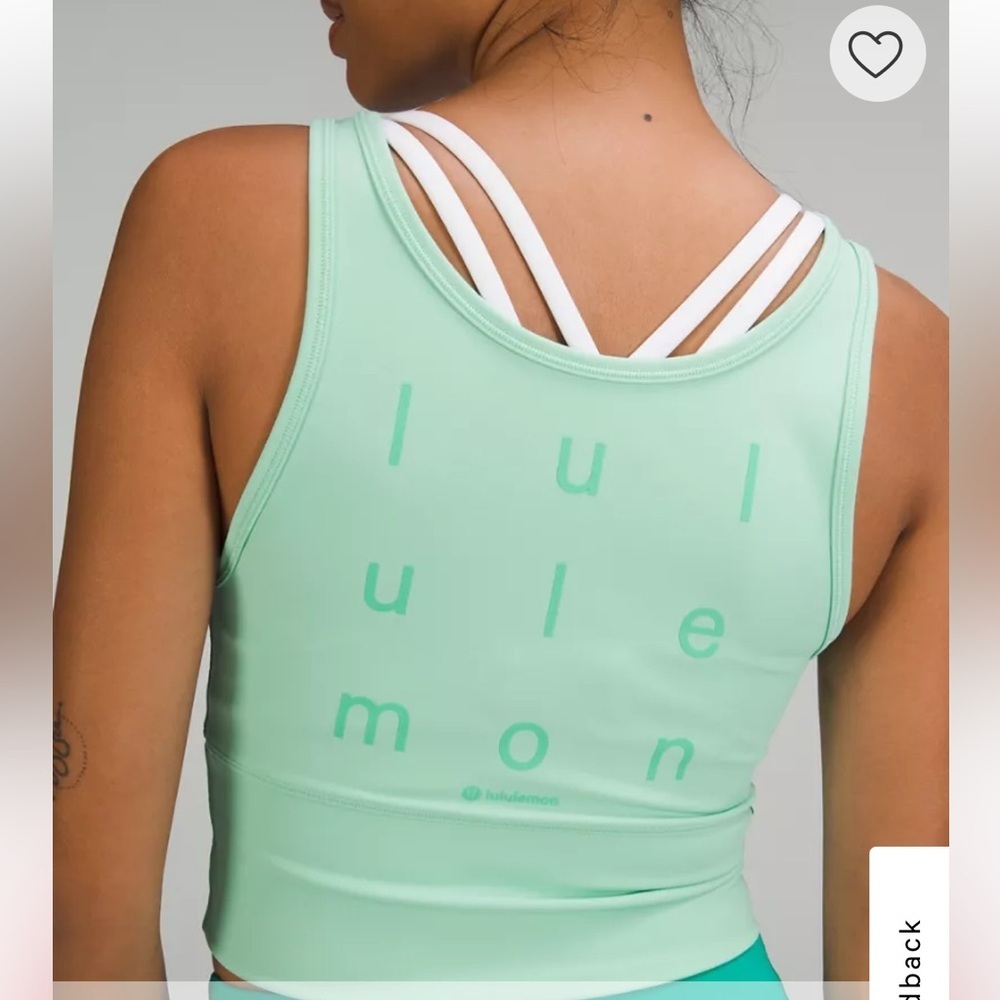 Lululemon Power Pivot Everlux Tank Top Motif Mint Green Reversible - Picture 4 of 14